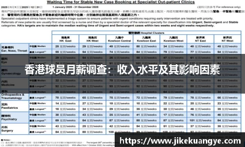 香港球员月薪调查：收入水平及其影响因素